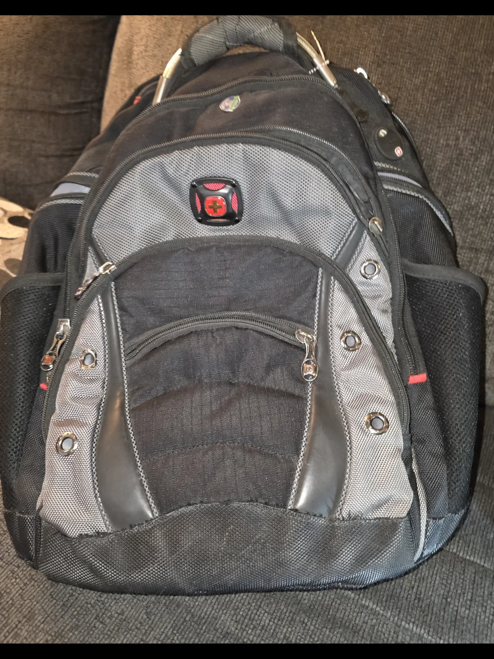 Swissgear Black & Gray Tech Backpack for Men
